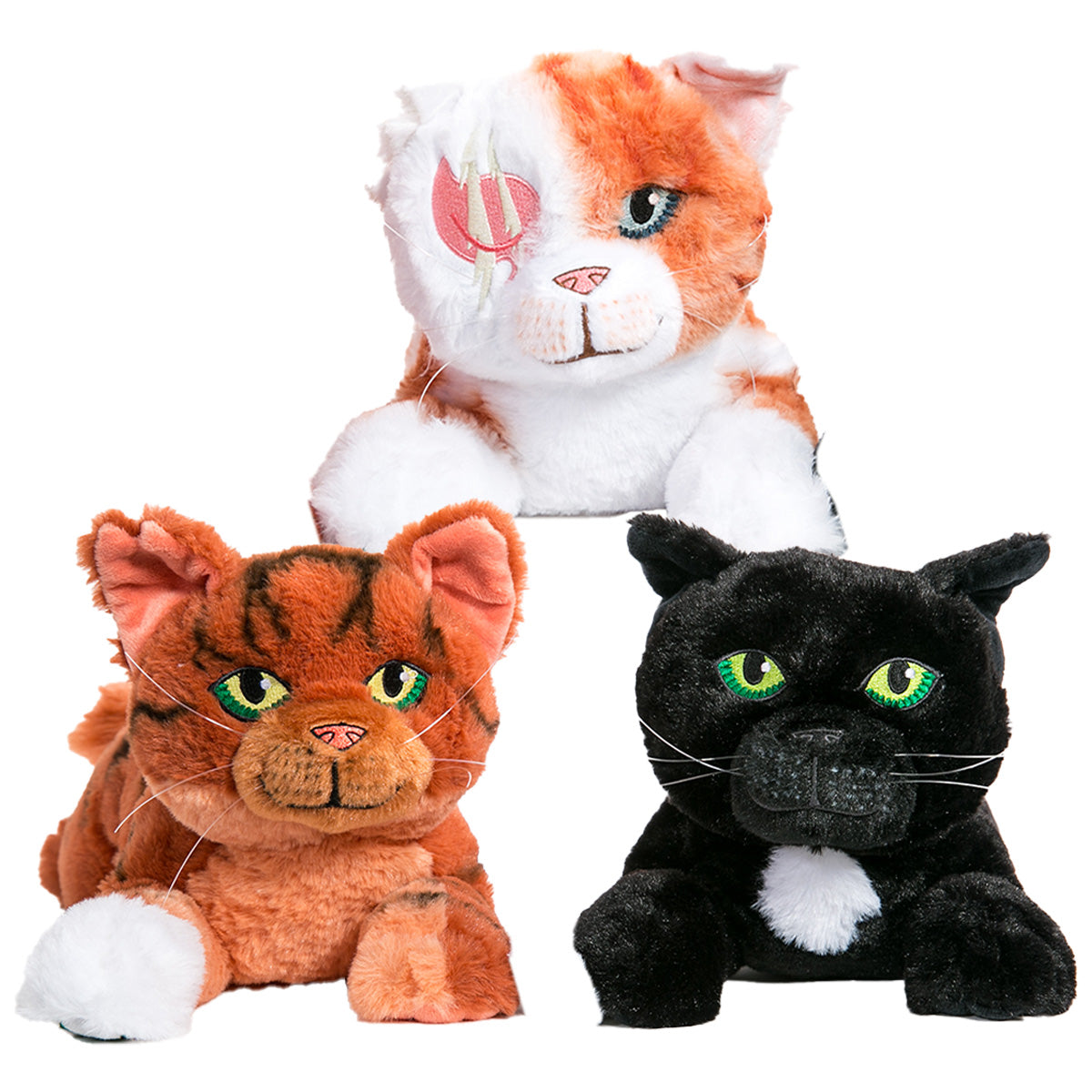 SET OF 3 LARGE PLUSH - Squirrelflight, Brightheart & Ravenpaw Warriors Cats Store - USA