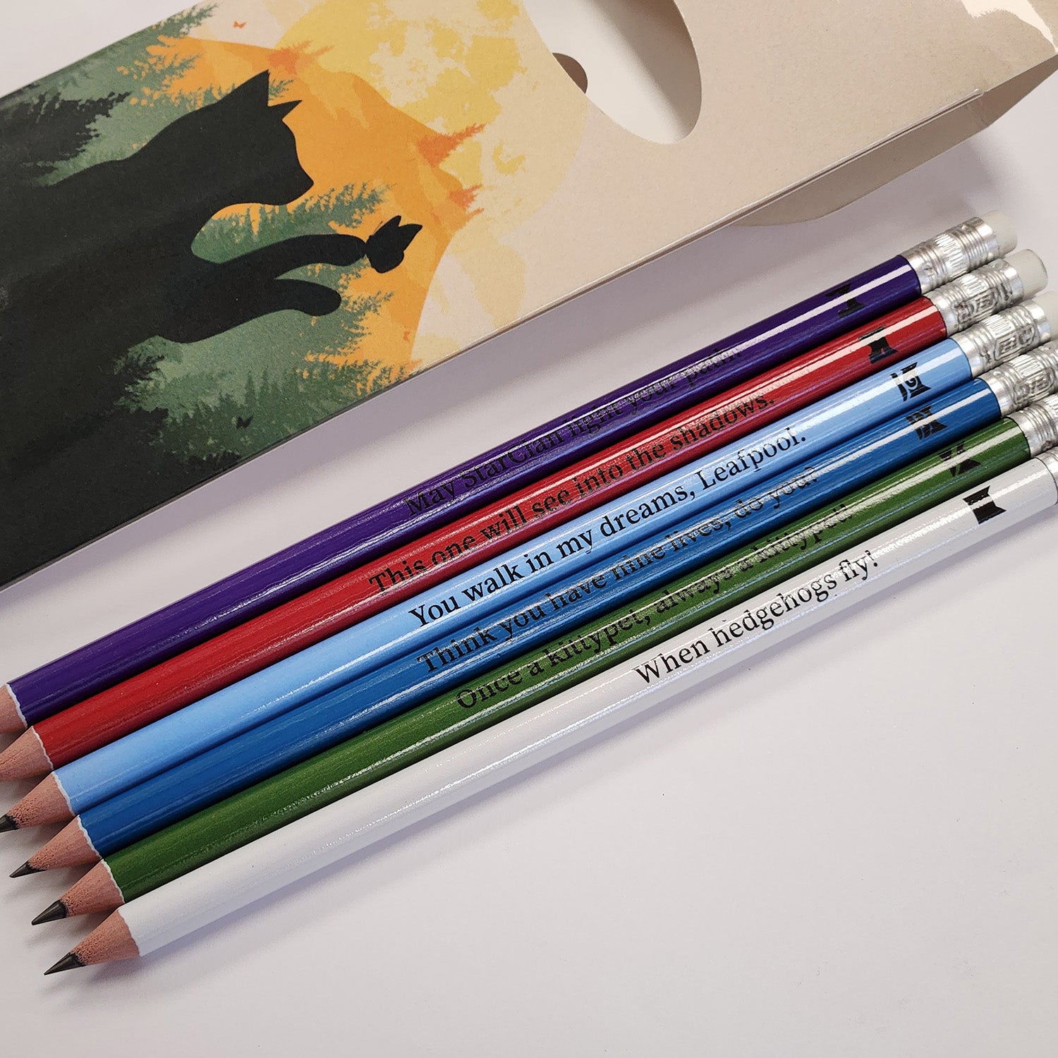 Warrior Cats Set of 6 HB Pencils Warriors Cats Store - USA